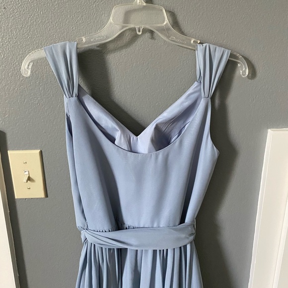 🔥Heather Blue Chiffon Formal Dress - Picture 5 of 5